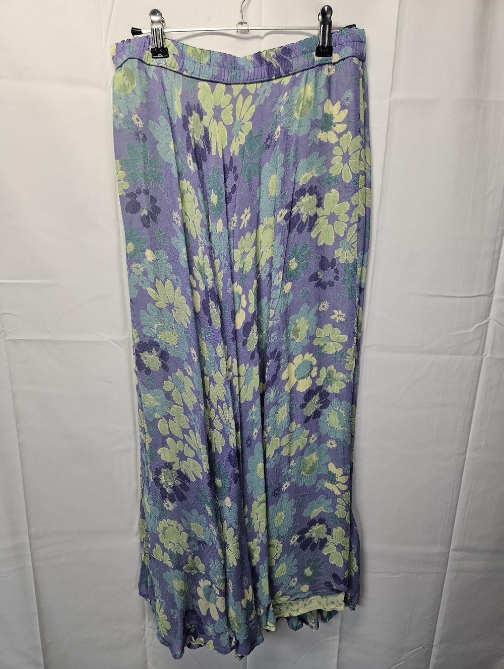 David Brooks Vintage Floral Lavender Midi Skirt - Women's Long Flowing Skirt